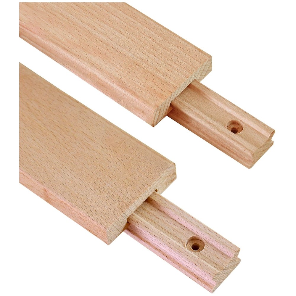 2 Pack 18″ Wax-Coated Wood Drawer Slides – Durable Beech Construction