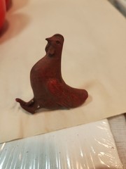 4 Farmhouse Red Cast Iron Metal Knob Pull Rooster Chicken Cabinet Hardware. A3