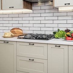 5 PCS Solid 3″ Square Foot Arch Pull Kitchen Cabinet Handle Matte Black