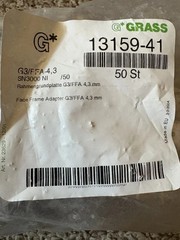 GRASS HINGE FACE FRAME PLATE #054 3000 1006-30 390 Wing Adapter Austria Cabinet