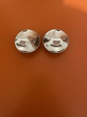 Vintage Chrome Concave Cabinet Drawer Knobs 1 7/8” Lot Of 2