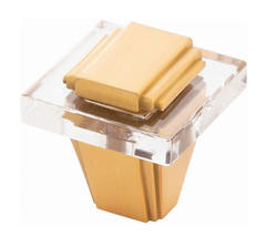 Belwith Keeler B077497-BGB 1.25″ Art Deco Acrylic Cabinet Knob – Brushed Golden