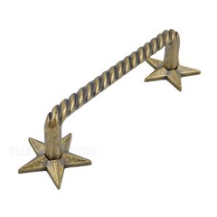 Star Rope Handle Cabinet Hardware Drawer Door Pull Antique Brass Finish +Screws