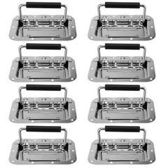 8 Pack 4.2 x 6.3 in Heavy Duty Recessed Handles, Silver Spring Loaded Recesse…