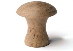 Walnut Shaker Style Knobs for Cabinet Doors and Drawers W/ Screws, Brass Insert