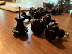 Black Iron Scalloped Cabinet Knobs, Rustic And Rugged. 18 available