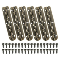 6Pcs Small Piano Hinge 2.6″ x 0.6″ Mini 90-Degree Jewelry Box Hinges Brown