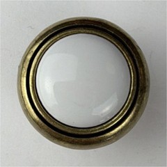 Laurey 15441 1 1/4-Inch First Family Knob-White-Antique Brass Lot of 10
