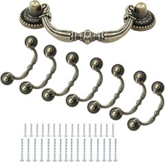 8 Pack Bail Pull Handles, 2.75 Inch Hole Center Vintage Antique Bronze Drop Draw