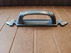 2.5in CC Backplate And Dover Pull In PEWTER Finish-NOS-Vintage Style-silver