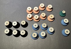 20 Enameled Porcelain Cupboard/drawer Knobs In Blk/Blue/ Ballet Pink Pre-owned