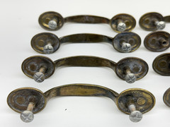 (12) Vintage KBC Keeler Brass Drawer Pull Handles Mid-Century Cabinet 4.5” READ