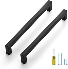 Ravinte 5 Pack 8in Square Black Cabinet Pulls Matte Black