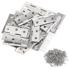 20 PCS 1.73 Inch Stainless Steel Folding Hinges with 120 Screws for Cabinet