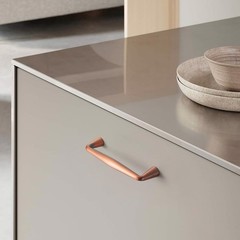 6 PCS Brushed Copper Zinc Alloy Cabinet Handles 3 Inch 76mm Hole Center