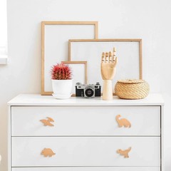 12 Sets Wooden Animal Dresser Knobs Decorative Nursery Wood Drawer Pulls with…