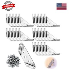 50Pcs Universal Stainless Steel Furniture Corner Connector – Heavy-Duty Silve…