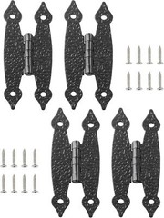 4 Pcs Black Flush H-Hinges, Cold Rolled Steel Flat Hinges, Antique H-Shape Hi…