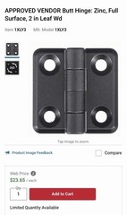 25pk 2in Heavy Duty Butt Hinge Zinc Full Surface Door Hinges for Closet Cabinet