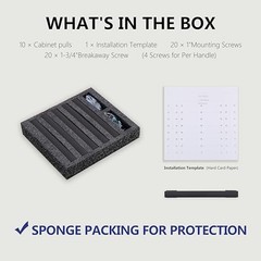 10 Pack 6 Inch Length|5 5 inch Hole Center(128mm) Matte Black 10 Pack Handle