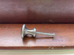 51 Round Metal Cabinet Knob Satin Silver Finish 1.25 in w/ Mounting Screw
