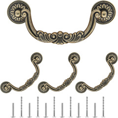 4Pcs 5 Inch Antique Bronze Drop Bail Drawer Pull Handles | 5 Inch Hole Center, V