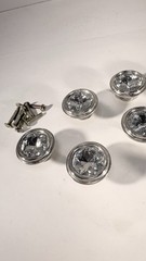Unique Set 10 Clear Glass Rhinestone Jeweled Door Knobs Q