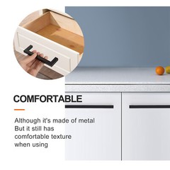 Matte Black Square Cabinet Pull 12mm Stainless Steel Drawer Knobs For Kitchen