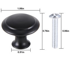 New 20 Pack Matte Black Kitchen Cabinet Knobs Round Drawer Pulls Stainless Steel