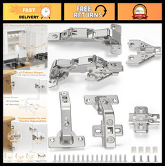 135° & 165° Corner Cabinet Hinges Kit – Hidden Lazy Susan, Self-Closing, Smooth