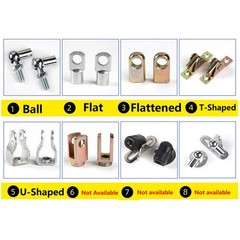 Universal Gas Struts 150-400mm Multi Purpose 200N Ball Joint，5 Types of Joints