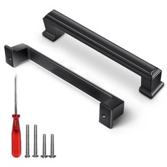 Black Cabinet Handles 5 Inch Hole to Hole – Bar Cabinet Pulls 5 Inch – 4 Pack…