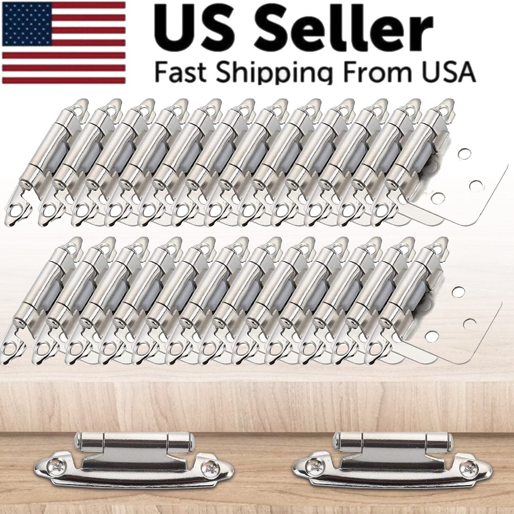 40PCS Overlay 1/2″ Kitchen Cabinet Hinges Satin Brushed Nickel Mount with Screws