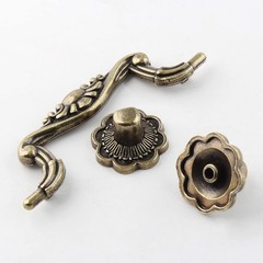 Uenhoy 6 Pcs 3 Inch Bail Handle Drop Pulls 3 Hole Spacing, Bronze