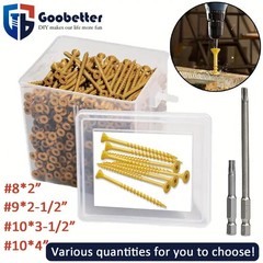 Rust-Resistant Outdoor Fasteners – Tan Epoxy Coated Bronze Self-Tapping Deck Scr