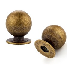 Ravinte RYN31GHHG12 Cabinet Knobs Antique Brass Round Ball with Screws – 12-Pack