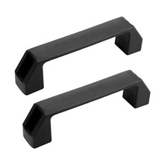 Black Plastic Handle Pulls Cabinet Drawer Cupboard Door Mounting Hole 6.5/8.5mm