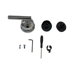 Chrome Plated Shower Handle Zinc Alloy 14 x 8.5 x 7 cm Silver Matte Black