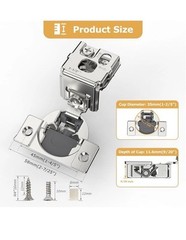FURNIWARE Furniware 56 Pieces Soft Closing Cabinet Hinges, 1-1/2′ 105 Degree