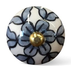 1.5 X 1.5 X 1.5 White Blue And Black Knobs 12 Pack