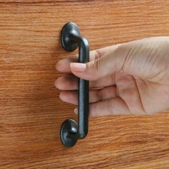 Rustic Black Metal Barn Door Cabinet Handles and Drawer Pulls, 3.86 inch (96m…
