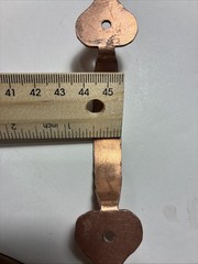 16 Hammered Copper over Steel Cabinet Pulls 5” Long. 3 1/4” C/C Striped