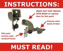 2 #3 Antique Brass 5/16″ Overlay 1/2-3/4″ Thick Door Concealed Snap Close Cab…