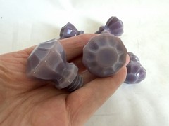 9 pcs Vintage Victorian Style Lavender Opaque GLASS Cabinet KNOBS | 1-1/4” Knobs