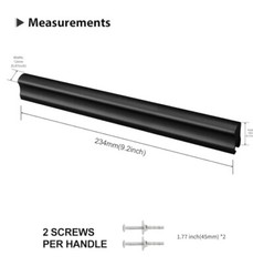 Peaha 10PK Adjustable Cabinet Drawer Pulls Overall Length 224mm/8in Black New