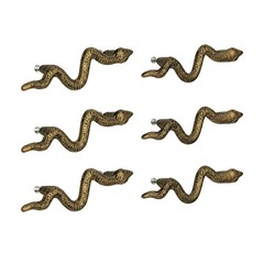 Set of 6 Cast Iron Snake Drawer Pulls 6in Antique Gold Gothic Cabinet Handles