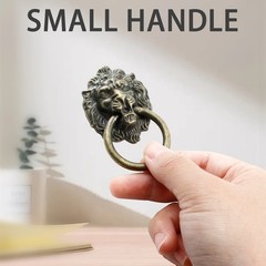 Zorfeter 6 Pcs Lion Head Knobs Pull, Antique Bronze Ring Pull Handles for Dre…