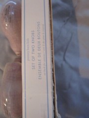 Pottery Barn kids bird knobs mauve color ceramic set 2 New in box