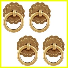 Universal Fit Bronze Metal Ring Pulls: 4 Pack – Elegant Hardware for Drawers