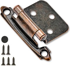 50 Pack 25 Pairs 3/8″ Inset Cabinet Door Hinges Oil Rubbed Bronze Offset Self…